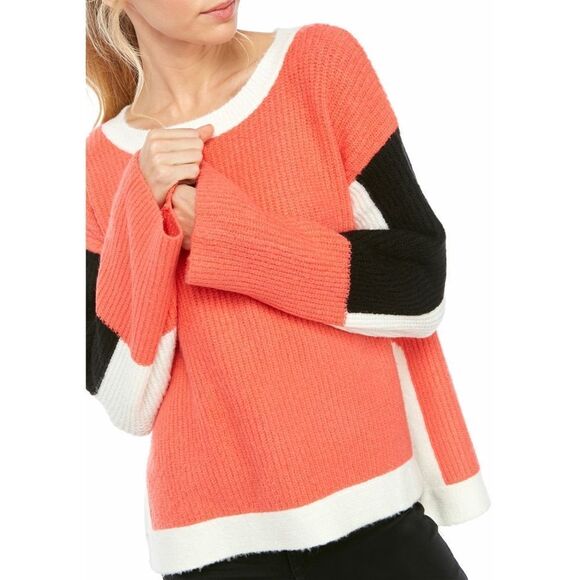 New! ADYSON PARKER Women's Colorblock Oversized Sweater Cozy Warm Sweater - Picture 4 of 4